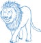 Sketch of King of Forest Lion Outline Editable Illustration