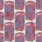 Sketch London phone cabin, seamless pattern