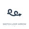 sketch loop arrow icon in trendy design style. sketch loop arrow icon isolated on white background. sketch loop arrow vector icon