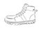 Sketch of a male shoe on white background.Vector illustration.