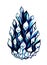 The sketch marker is an abstract pine cone of blue color. Hand-drawn.