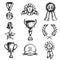 Sketch Medal Design Icon Set