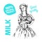 Sketch of milkmaid