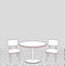 Sketch of modern interior table and chairs. vector