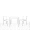 Sketch of modern interior table and chairs. vector
