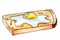 Sketch. Morning breakfast - fried egg on toast