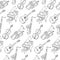 Sketch Musical Instruments Seamless Pattern