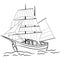 Sketch of nautical sailing vessel