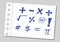 Sketch numbers and mathematics symbols