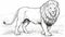 Sketch the Outline of a Capture the majestic silhouette of a lion in the wild