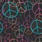 Sketch peace symbol seamless pattern background EPS10 file.