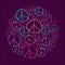 Sketch peace symbols circle shape compostion EPS10 file.