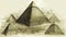 Sketch Project of Pyramids Design on White Paper generated by A