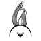 Sketch rabbit ears with a muzzle. Easter bunny