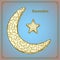 Sketch Ramadan symbol in vintage style
