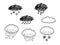 Sketch represents the precipitation in nature in the form of rain, hail, snow. Precipitation vector illustration. Rain