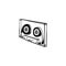 Sketch retro tape cassette black silhouette icon