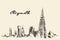 Sketch of Riyadh skyline vector illustration drawn