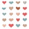 Sketch Romantic Love Hearts Retro Doodles Icons Set Valentine Day Vector Illustration