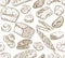 Sketch seamless bakery pattern