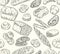 Sketch seamless bakery pattern