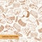 Sketch seamless pattern of cheese product