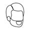 Sketch silhouette of bearded man faceless