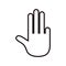 Sketch silhouette hand showing four fingers icon