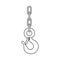 sketch silhouette metal hook with chain