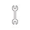 Sketch silhouette metallic wrench tool icon