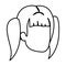 Sketch silhouette of woman faceless with pair pigtails hair
