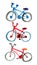 Sketch of simple red and blue kids bike isolated