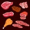 Sketch of sliced meat products