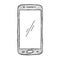 Sketch smartphone. The phone is isolated on a white background. Vector