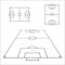 Sketch of soccer fields set. Football field design element. Soccer field top view template. Vector illustration