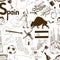 Sketch Spain seamless pattern