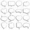 Sketch speech bubble. Empty comic speech bubbles different shapes for message, dialog balloons and cloud, outline doodle