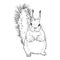 Sketch Squirrel. Vector Illustration on White Background