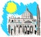 Sketch of St Peter\'s Square in Rome