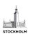 The sketch of Stockholm city hall