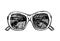 Sketch style sunglasses vector illustration. Fashion vintage elements hand-drawn collection. Engraving style retro