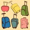 Sketch of suitcases illustration