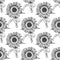 Sketch sunflower, vector vintage seamless pattern