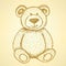 Sketch Teddy bear, vintage background