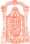 Sketch of Tirumala Tirupati God Lord Venkateshwara or Srinivasa Outline Editable Vector Illustration