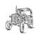 Sketch of Tractor Vehicle for Agriculture - Vector Illustration
