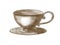 Sketch of traditional Tea Cup with Saucer