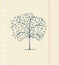 Sketch of tree on notebook sheet for your design