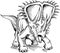 Sketch Triceratops Dinosaur Vector