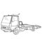 Sketch truck without cargo, coloring book, cartoon illustration, isolated object on white background, vector illustration